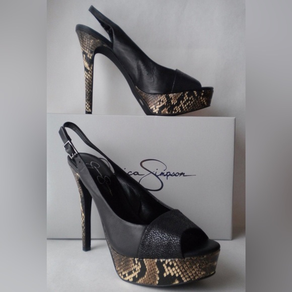 Excellent used Jessica Simpson Rhys size 8 platform heels - Picture 1 of 4